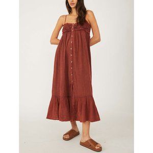 NWT Free People Linda Jo Midi / Rooibos Tea